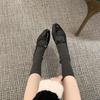 Sheepskin Version~ Leather French Bow Square Head Mary Jane Shoes Women's Autumn New Flat-bottomed Small Fragrant Ballet Shoes