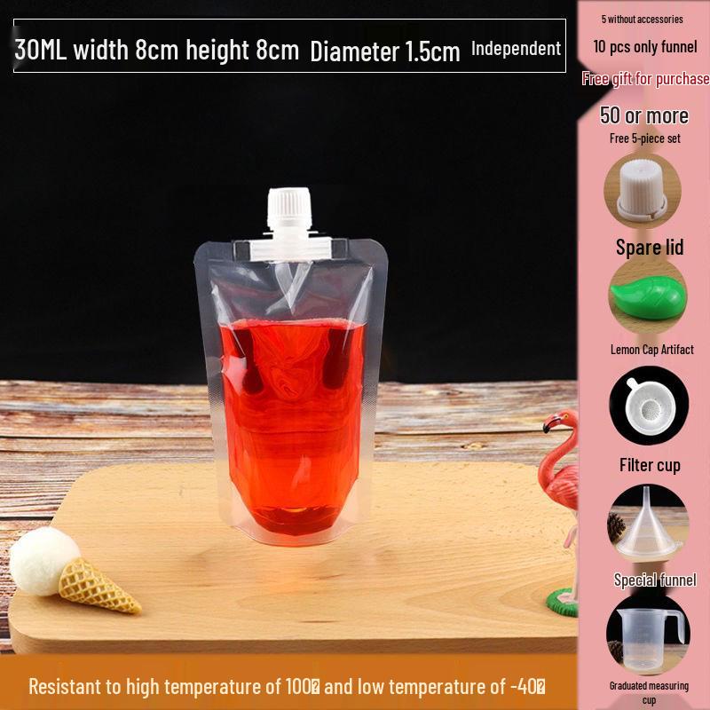 Disposable Transparent Spout Bag for Soy Milk, Chinese Medicine, Soup, or Beverages - Self-Standing and Convenient for Takeaway