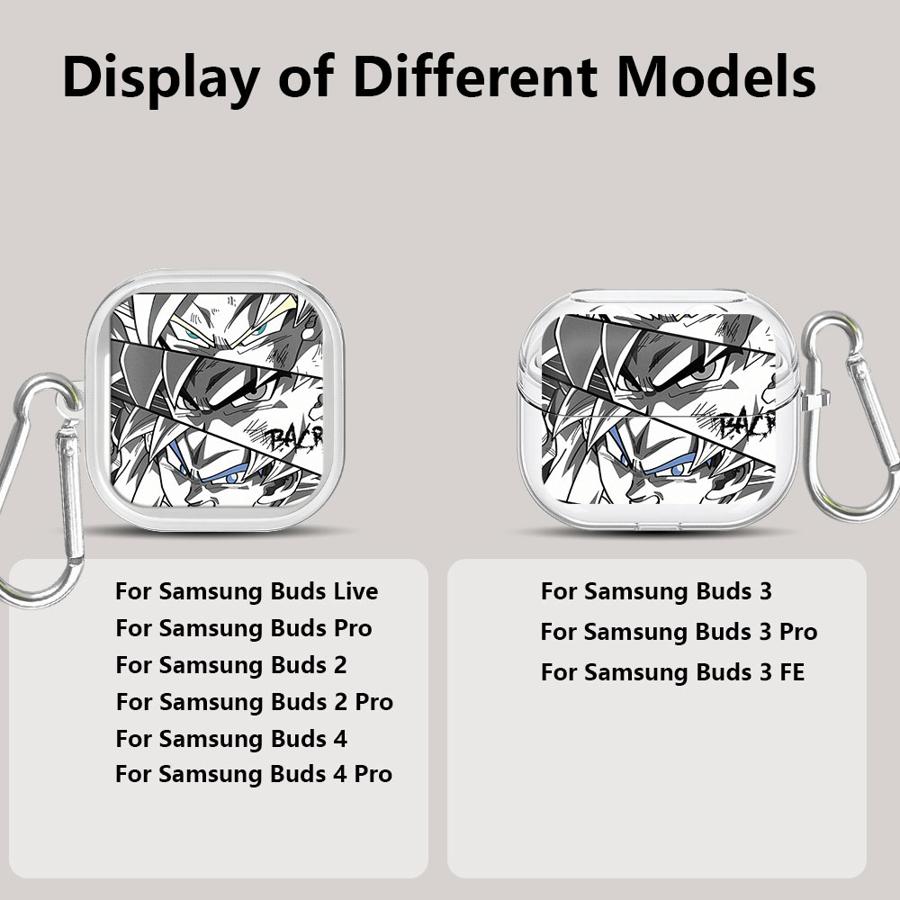 Case For Samsung Galaxy Buds 4Pro 2Pro 4 Pro Live 2 3 FE 3Pro Clear Earphone Cases Cover With Hook Anime Dragons B-alls