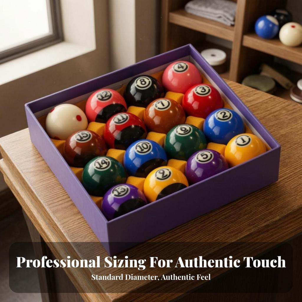 16 Pieces 16-Ball Pool Set Bright Colors Balls with Cue Ball Professional