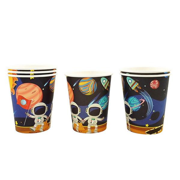 Cartoon Universe Space Astronaut Theme Party Festive Decor Paper Plates Cups Banner Tablecloth Straws