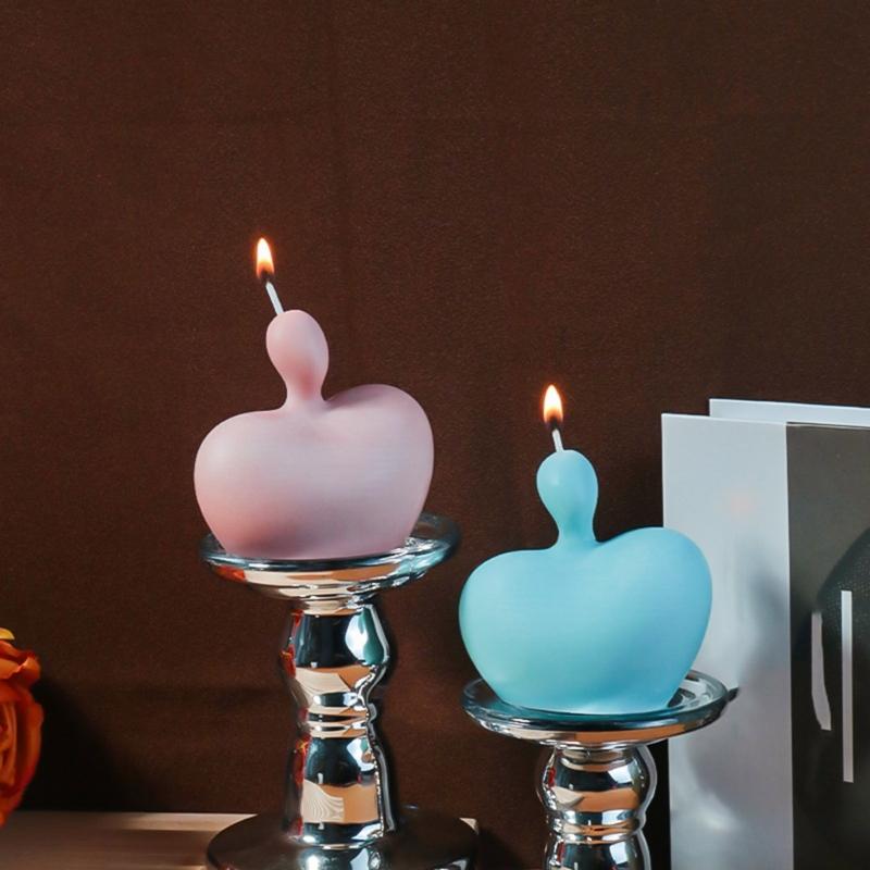 Silicone Candle Mold 3D Heart Shape Room Decors Molds Portrait Art Supplies Silicone Texture for Crafting and Decors