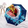 1pc Shark Pizza Automatic Open Close Umbrella  Windproof Canopy, Automatic Open Close Button10190