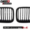 Glänzende schwarze Frontgrill für BMW 3er E46 (1998-2001) 4-türig, Design mit einer Stange