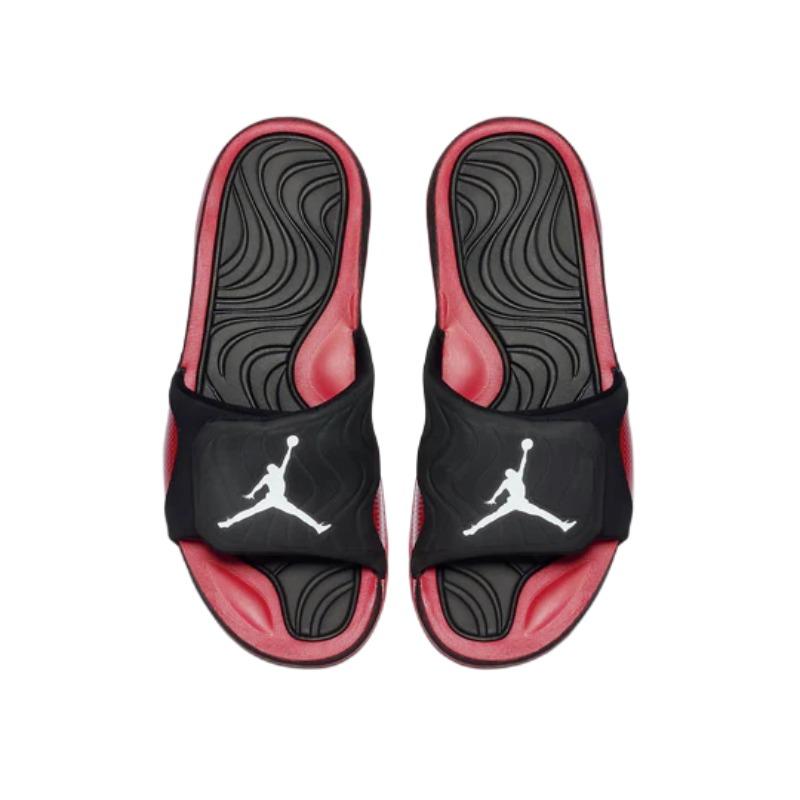Air Jordan Hydro 4 Black Red Velcro Sports Slippers 705163-001