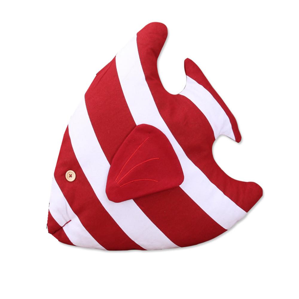 1Pc Striped Fish Shaped Cushion Mediterranean Style Cotton Linen Pillow Home Sofa Car Children Bedroom Decoration
