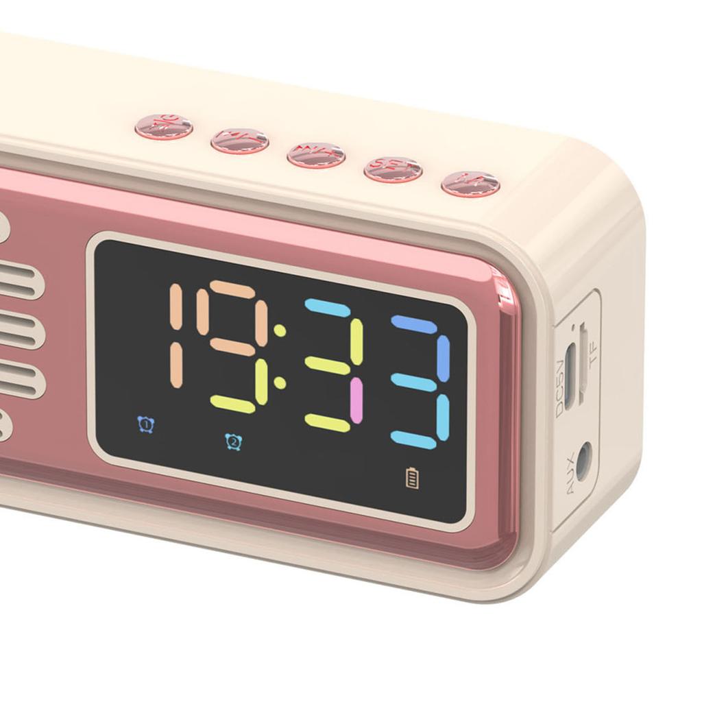 Bluetooth Speaker Portable Innovative Retro Tabletop Alarm Wireless Speaker with LED Color Screen