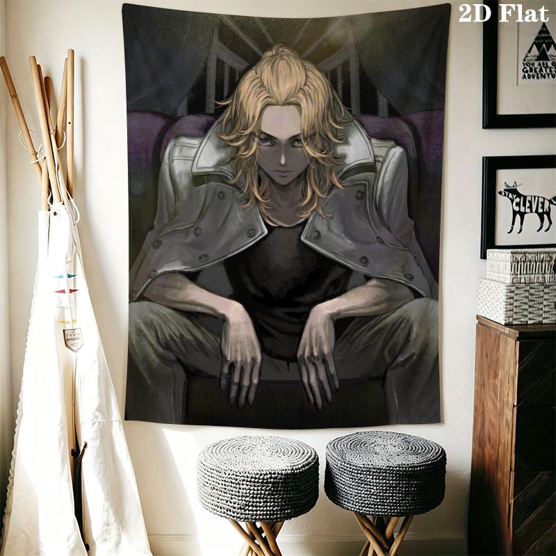 Tokyo Revengers Wall Tapestry Aesthetic Wall Hanging Printed Fabric Blanket Decorative Tapestries for Bedroom Living Room Home Decor