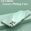 KEYSION Luxury Plating Case for Samsung A22 4G A22S 5G A12 A50S Silicone Square Shockproof Phone Cover for Galaxy M53 M33 M32 4G