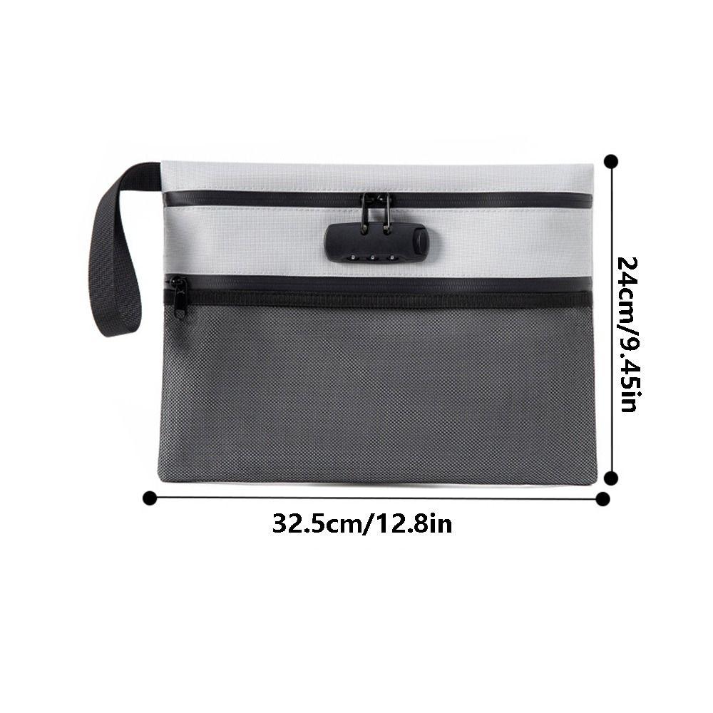 Password Lock Security Document Bag Large Capacity Portable File Folders  Cards Storage