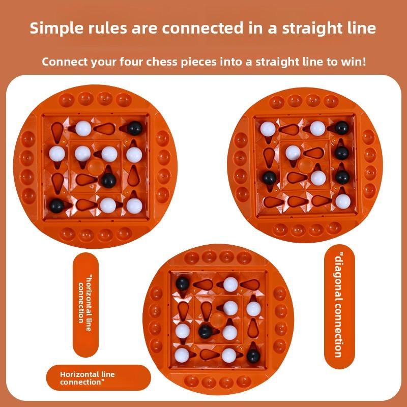 Rotating Connect Track Four Chess Toy Parent Child Interactive Training Thinking