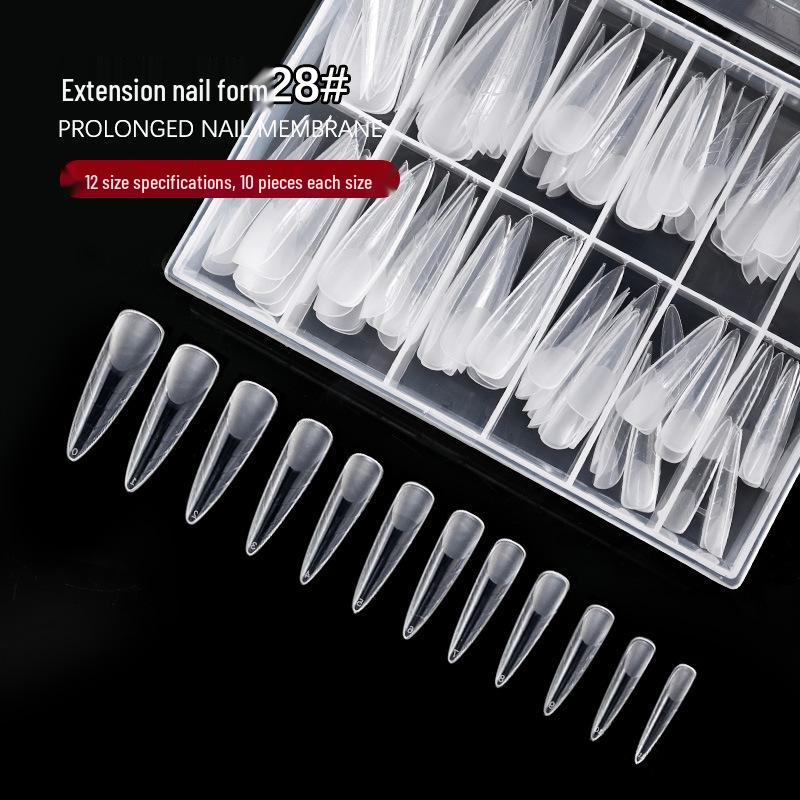 Crystal Nail Extension Molds - 120 Pcs Boxed Nail Tips with Scale for Gel Extensions
