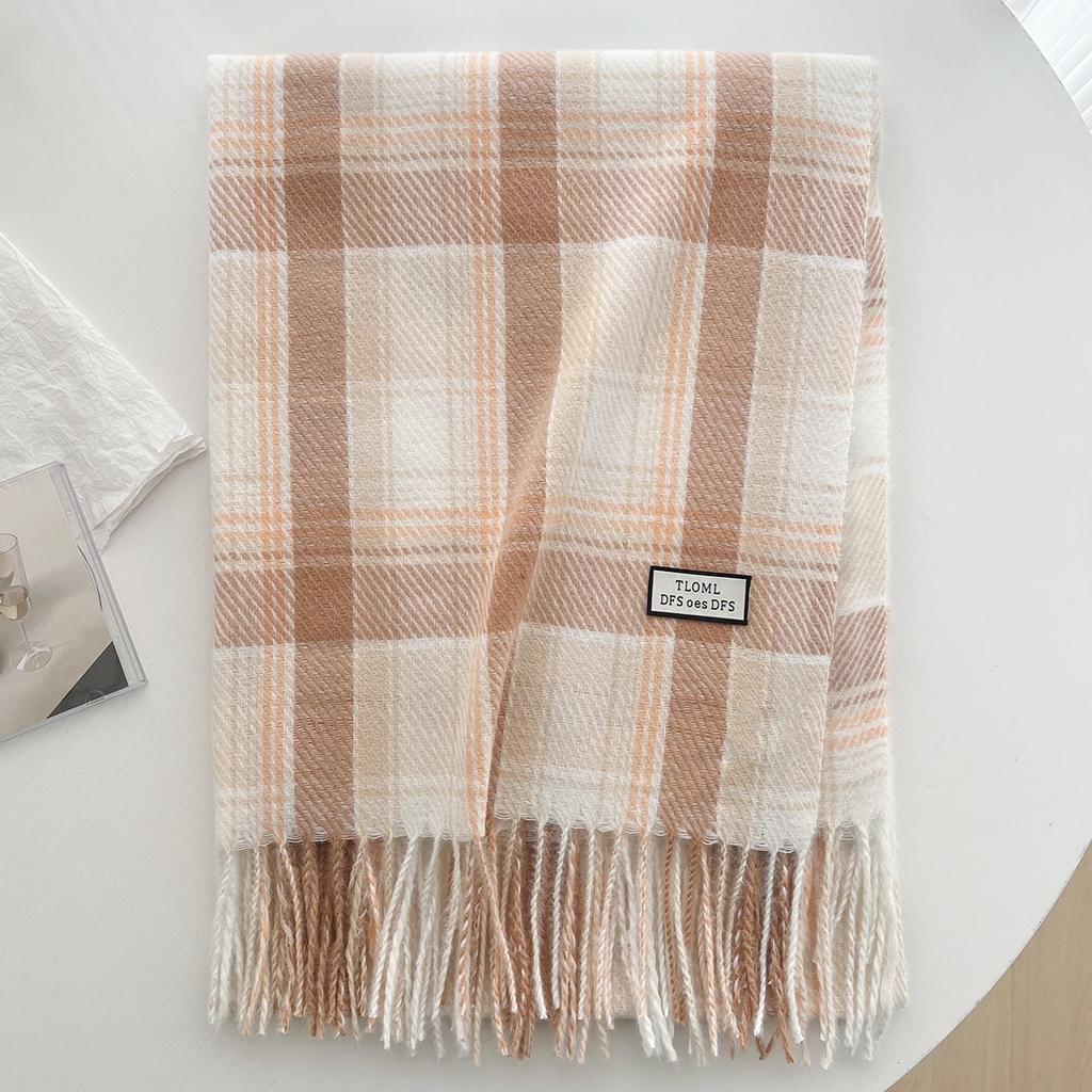 Winter New Student Warm Scarf Korean Versatile Senior Sense Couple Student Versatile Striped Shawl Scarf