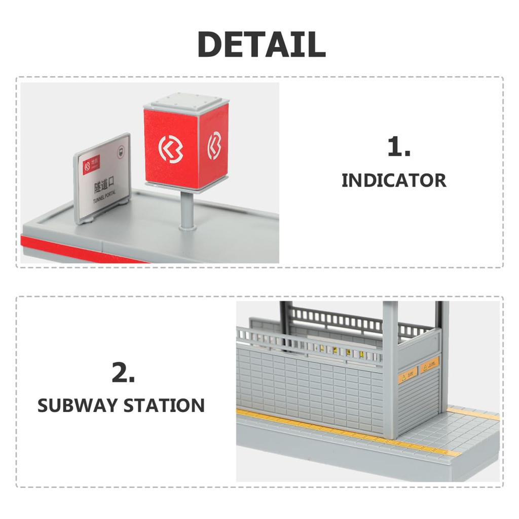 DIY 1/64 Scale Metro Station Model Unassembly Kit Miniature Building Scene Railway Diorama Sand Table Accessories Layout