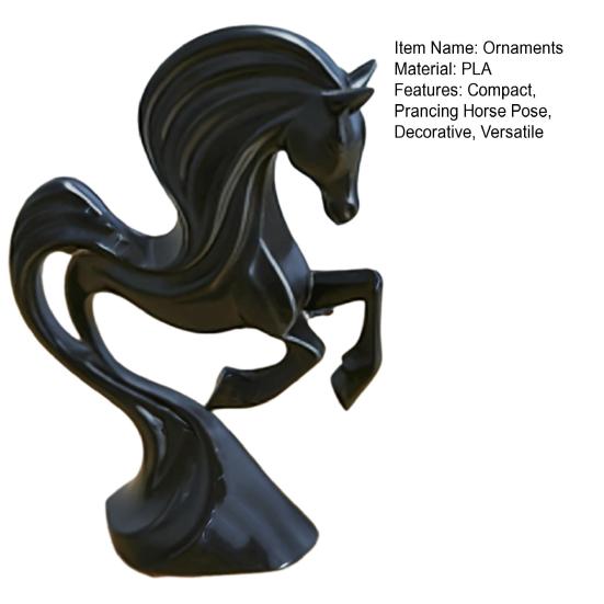 3D-Printed Prancing Horse Ornament for Success with Streamlined Stable Base Abstract European Artistic Decoration for Office or Living Room
