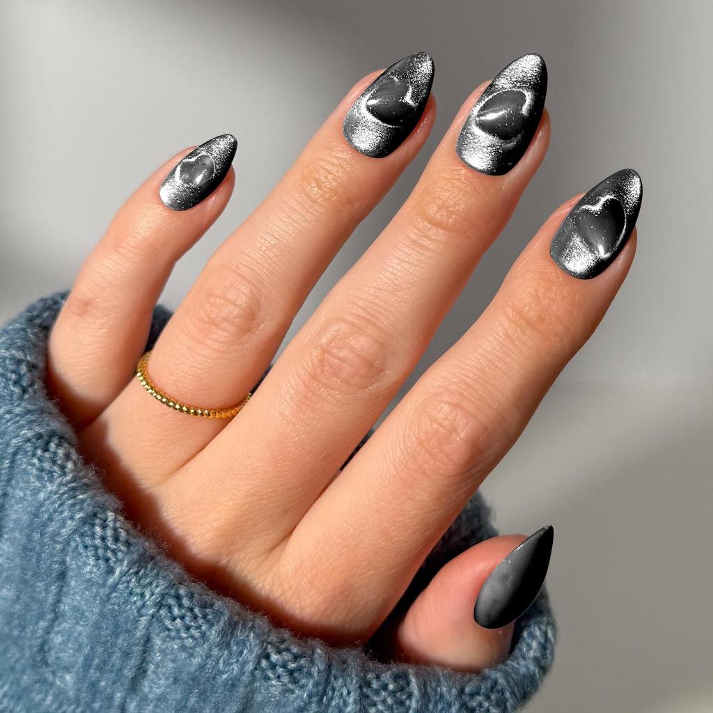 Cat Eye Wearable False Nails - Simple Whitening, Removable, High-End Nail Patches