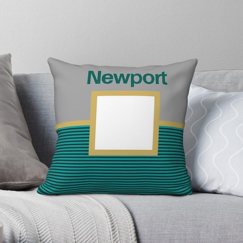 Newport Cigarettes Classic Square Pillowcase Polyester Linen Velvet Printed Zip Decor Pillow Case Home Cushion Cover