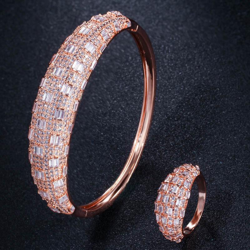 

Ki0079 Bracelet Ring Set Micro-Inlaid 3A Zircon Quality Assurance 8