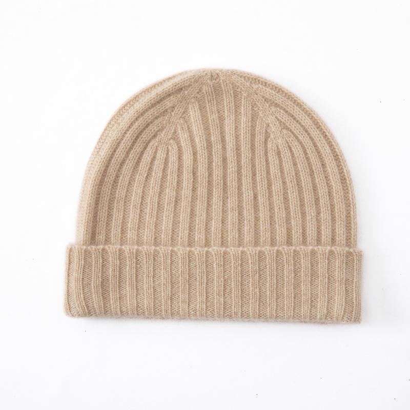 100% Pure Cashmere Knit Hat - Men's Ear Protection for Autumn/Winter