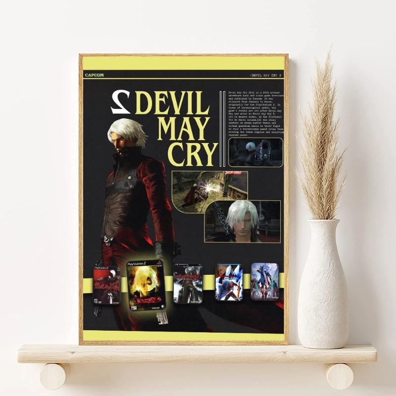 

D-Devil May Cry-S Игровой постер HD Арт-наклейка на стену водонепроницаемая для дома, гостиной, спальни, бара, эстетическое украшение 21cm×30cm NoFrame
