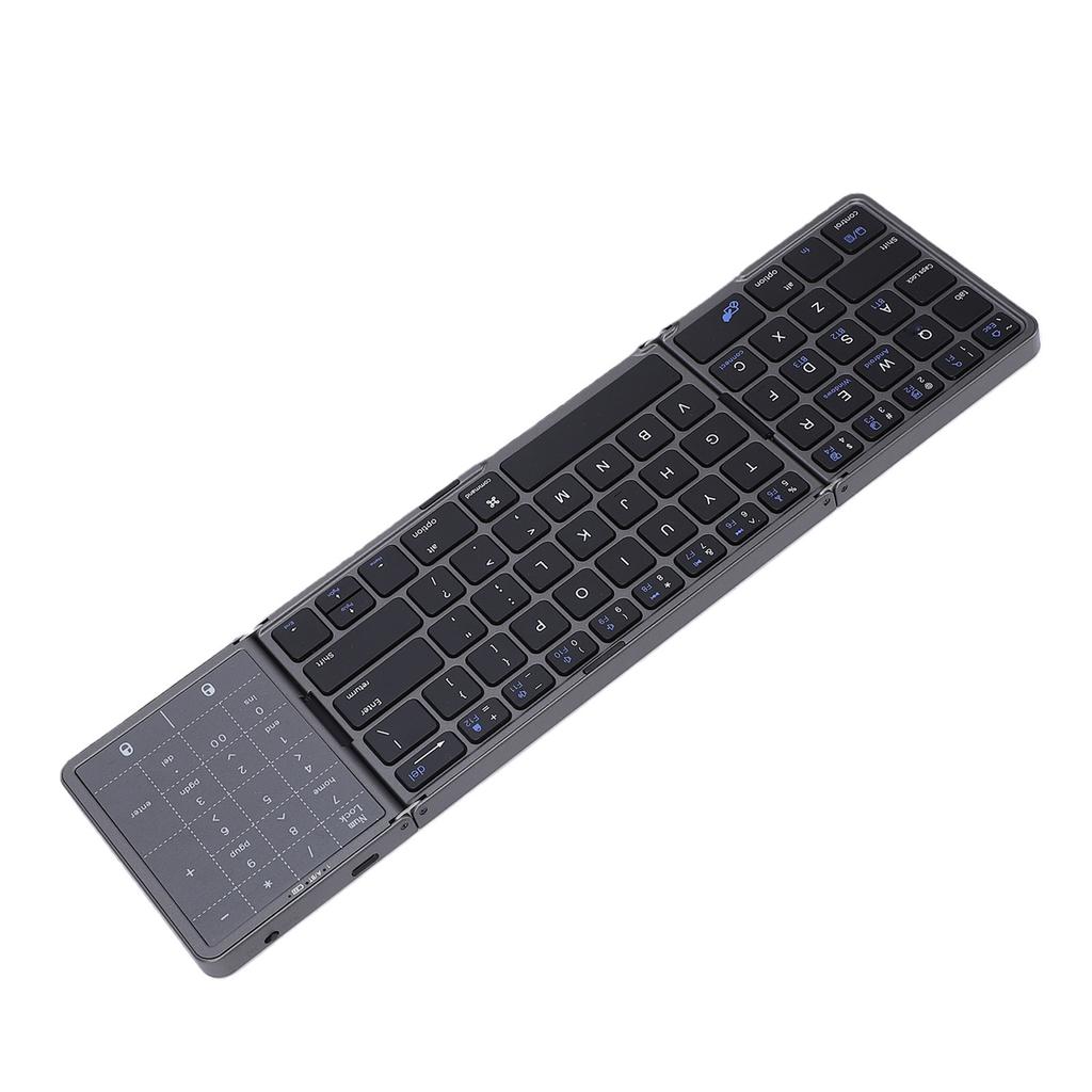 Fold Keyboard Rechargeable Full Size Keys Folding Wireless Keyboard with Touchpad Multi Device Sync for Laptop PC Tablets