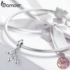 BAMOER Genuine 925 Sterling Silver Balloon Dog Pendant Animal Charms Fit for Charm Bracelets