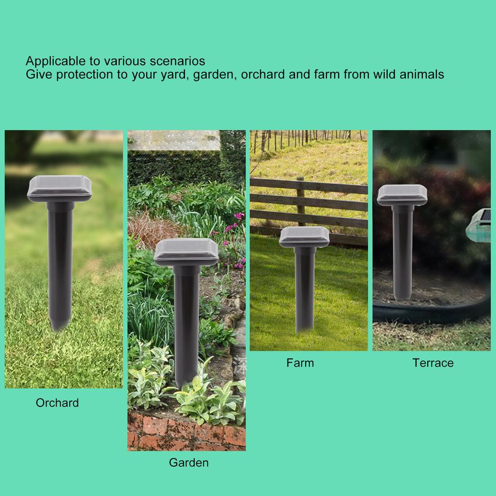 Mole Repeller Snake Repeller Ultrasound Snake Repeller Mini Solar Powered 360 Degree Buzzer Waterproof Mole Repeller for Outdoor