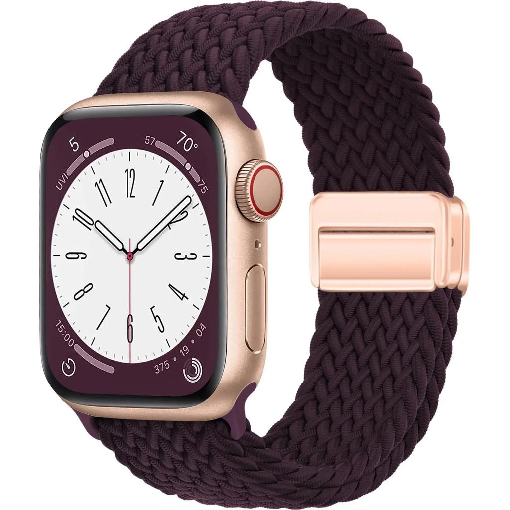 Braided Strap for Apple Watch 10 Band 46mm 45mm 49mm 42mm 40mm Buckle Bracelet iWatch Series Se 7 3 6 8 9 Ultra 2 Magnetic Band