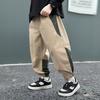 Spring Autumn Fashion Splicing Style Boys Pants Loose Patchwork Sport Overalls Cargo Trousers