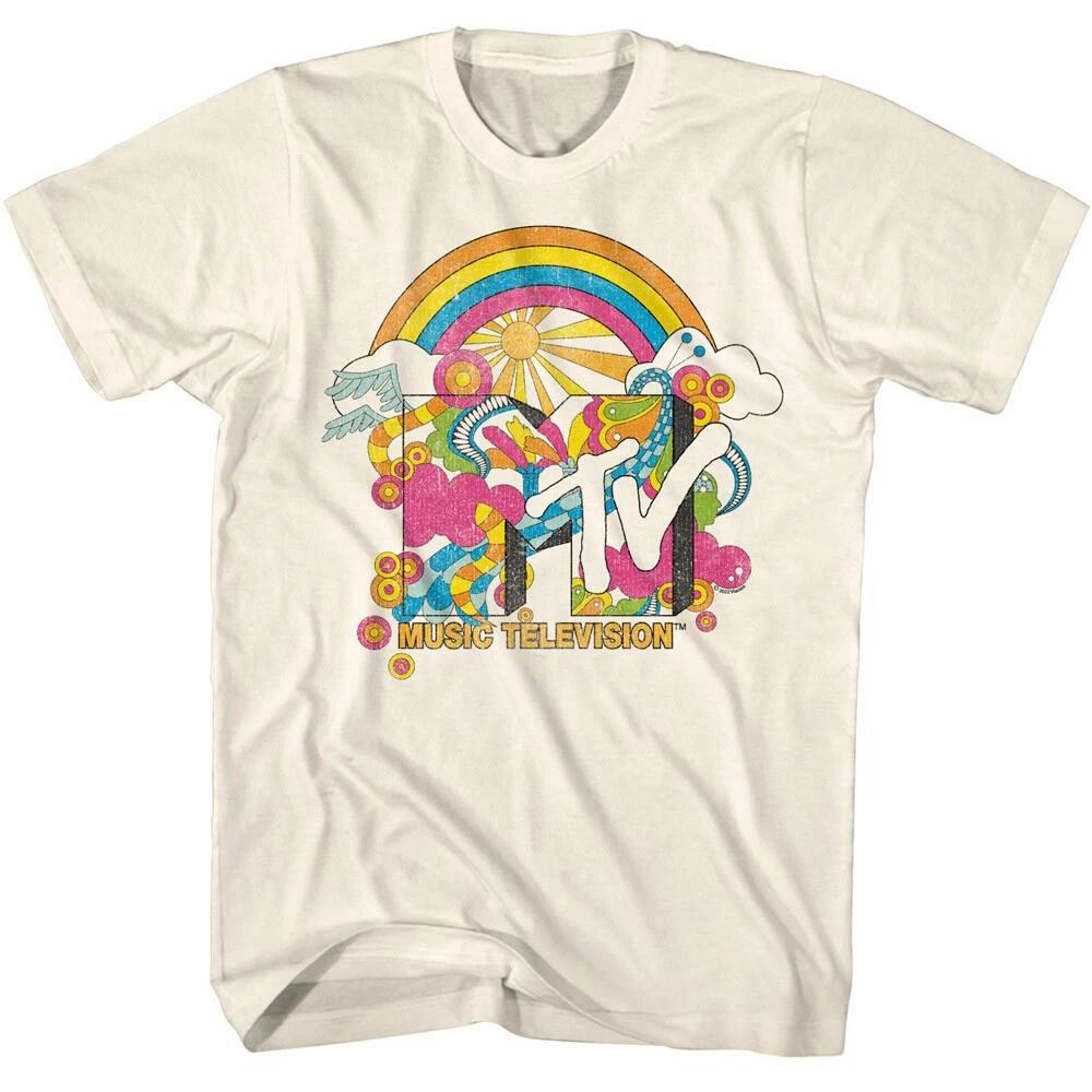 

MTV Psychedelic Hippie Vibes Men s T Shirt 60 s Festivals Music Television 4XL