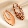 New Exaggerated Personality Leopard Print Oval U-shaped Dangle Earrings for Women Vintage Wild Temperament Stud Earrings Jewelry