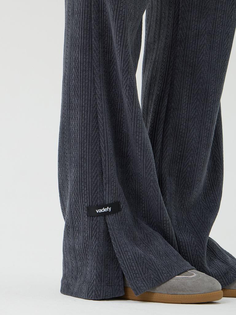 Beidipi Knit Cut-Out Bootcut Pants, Charcoal