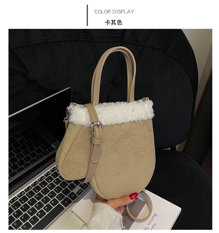 Autumn and winter new Korean style personalized gloves plush bag trend one-shoulder messenger bag