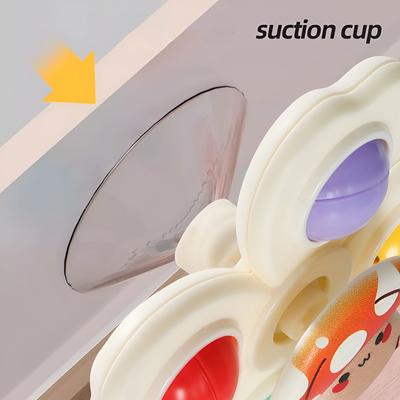 Rotatable Suction Cup Animal Flower Suction Cup Spinning Toy for Baby Table and Chair, Fingertip Top Spinner Set of 3 Pieces