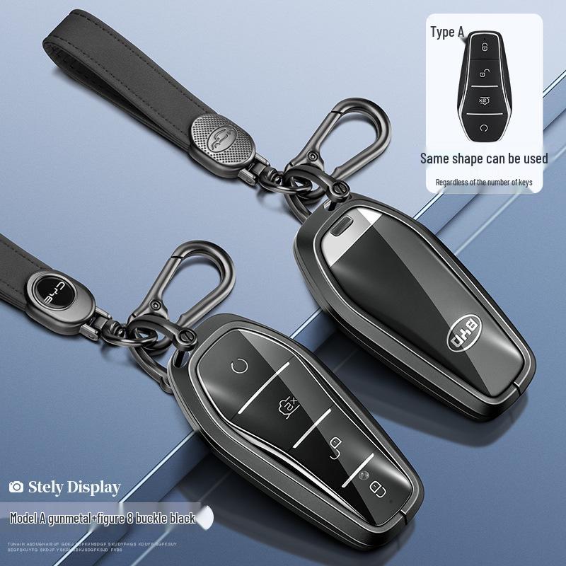 Portachiavi BYD per Han DM/EV, Song Pro, Qin Pro Car - Custodia di alta gamma con bottone a pressione