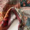 71 Cotton and Linen Red Pomegranate Square Scarf Silk Scarf Women's Spring and Autumn Korean Neck Protection Small Scarf Thin Headscarf Velvet Scarf