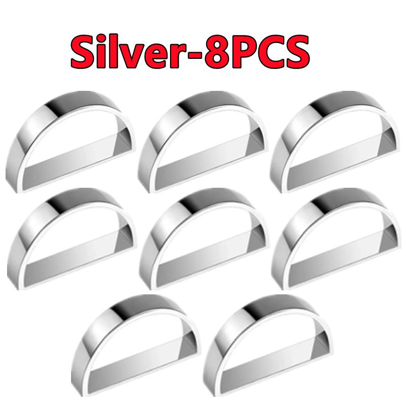 Najnowsze 12-2 szt. Metalowe Pierścienie na Serwetki w Kształcie Litery D Stojak na Serwetki Stołowe Dekoracja Stołu na Przyjęcie Urodzinowe Weselne Boże Narodzenie Kolację Pierścienie na Serwetki