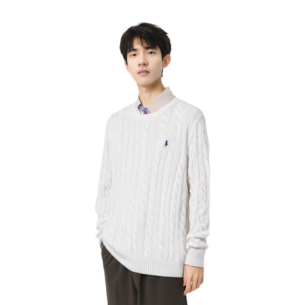 Polo Ralph Lauren Logo Embroidered Cable Knit Jumper 710775885-033