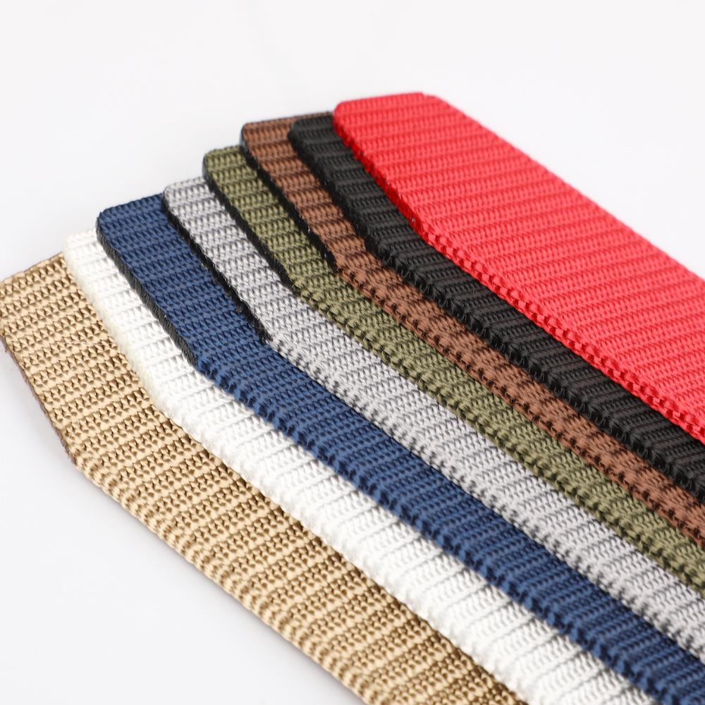 Stylish White Woven Nylon and Leather Belt for Stage Performance or Military Training