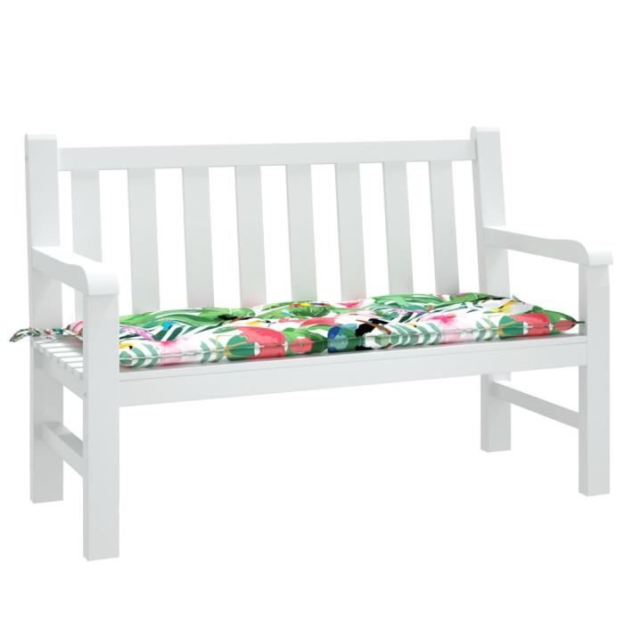 VidaXL Coussin de banc de jardin carreaux multicolore 120x50x7cm tissu 361597