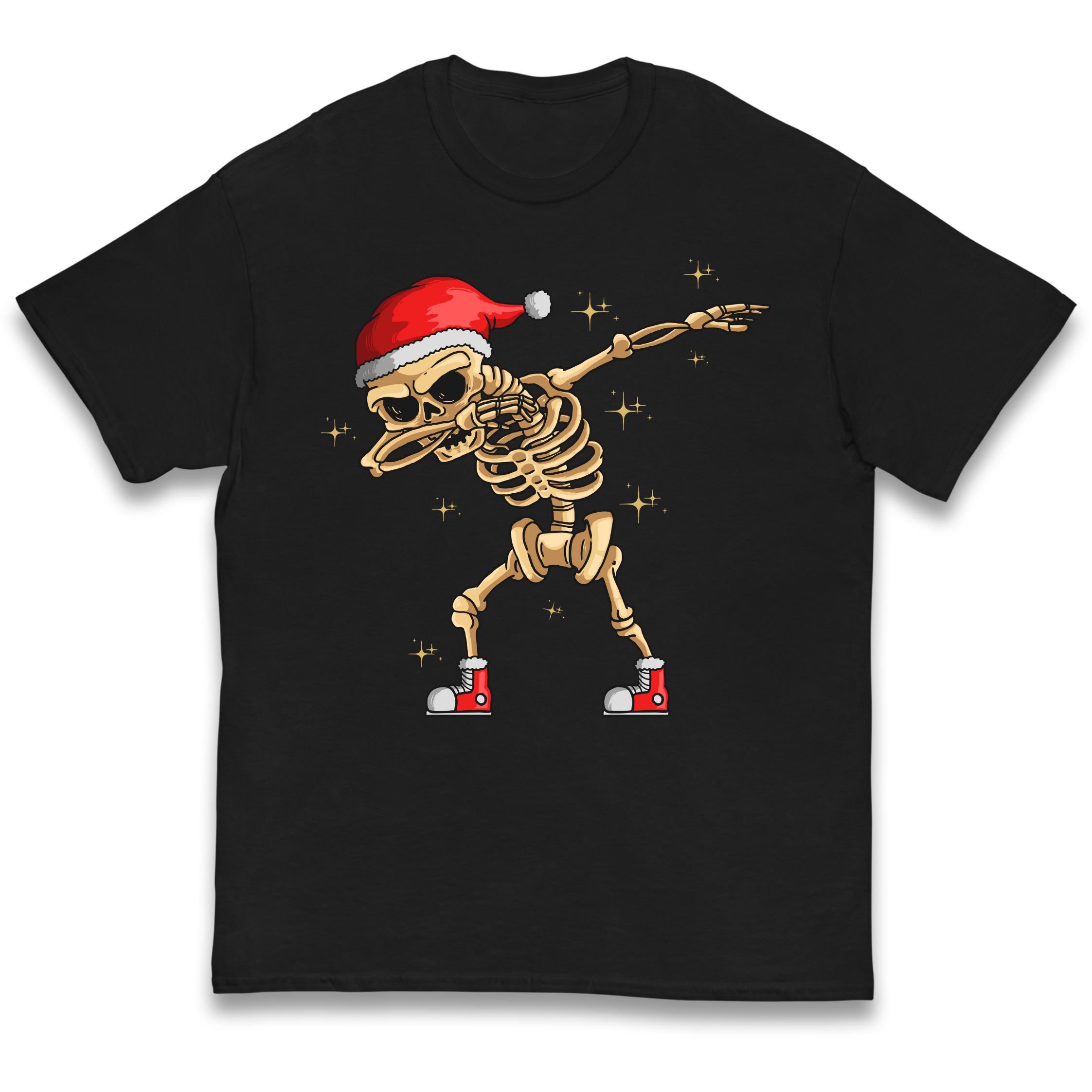 Santa Skellington Dabbing Christmas Kids T-Shirt 130
