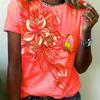 Women Flower Butterfly Printed Summer NEW In Oversized Popular  Clothes Short Sleeve