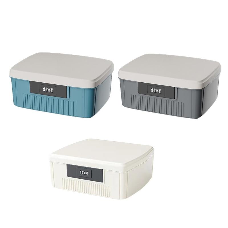 Multipurpose Locking Storage Box with Removable Tray for Home School and Office Privacy Protective Organization