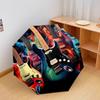 1 Stück Automatischer Faltregenschirm - schönes Gitarrenmuster, Tragbares & faltbares Design mit 8 Speichen, Weihnachts-Geburtstagsgeschenke