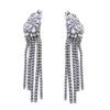 European and American exquisite fashion exaggerated temperament alloy full diamond tassel pendant earrings light luxury dinner party model