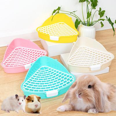 Rabbit Litter Tray Toilet Animal Potty Trainer Bunny Corner Toilet Box for Ferret Hamster Dragon Cat Guinea Pig Supplies