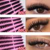 3D Mink Effect Cluster Lashes 8-16mm Volume Lash New Faux Mink Eyelashes  for Women