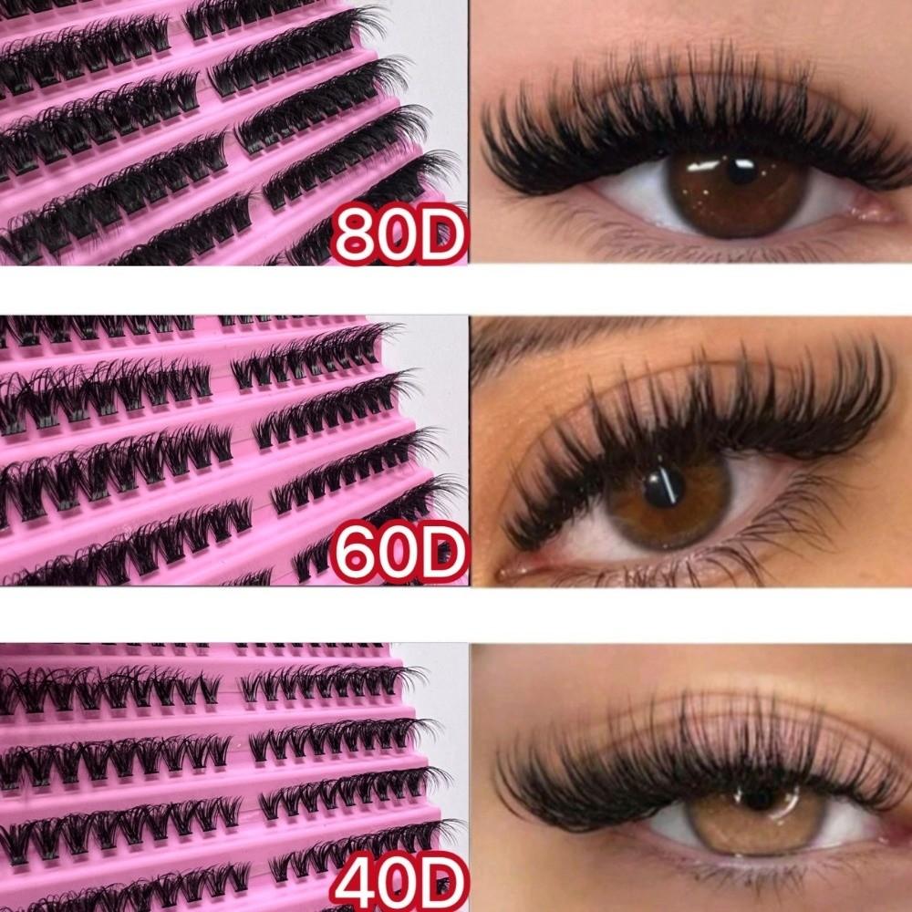3D Mink Effect Cluster Lashes 8-16mm Volume Lash New Faux Mink Eyelashes for Women