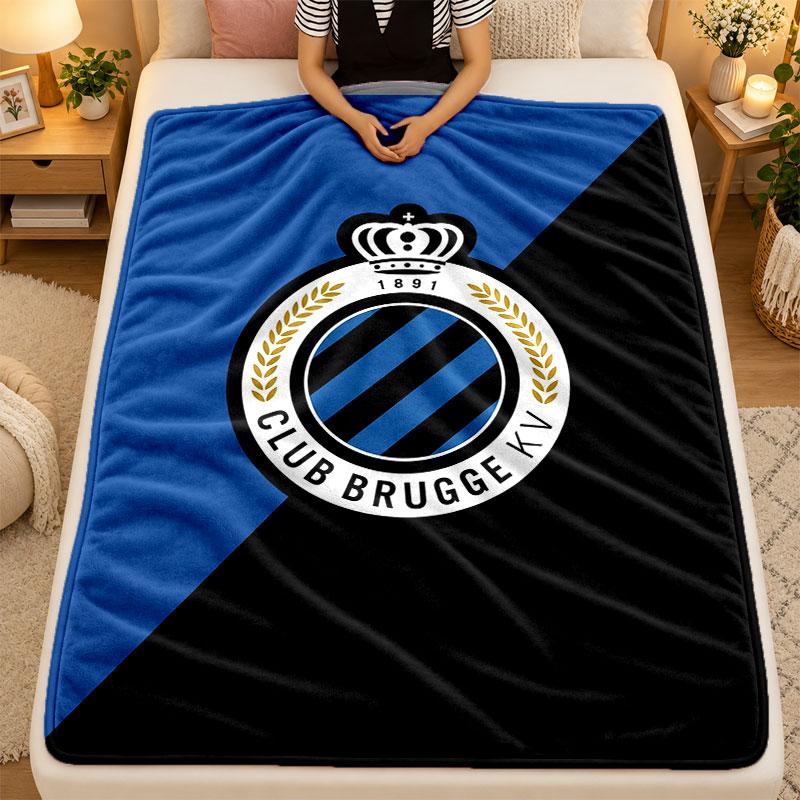 Flannel BlanketClub Brugge FC Warm Soft Throw Blanket for Indoor Sofa Bed Living Room Use
