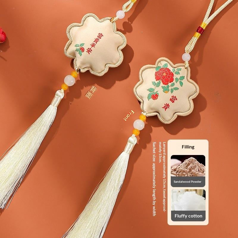 Latest Dragon Boat Festival Traditional Chinese Style Floral Sachet Embroidery  Kit (With Fragrance) DIY Car Pendant